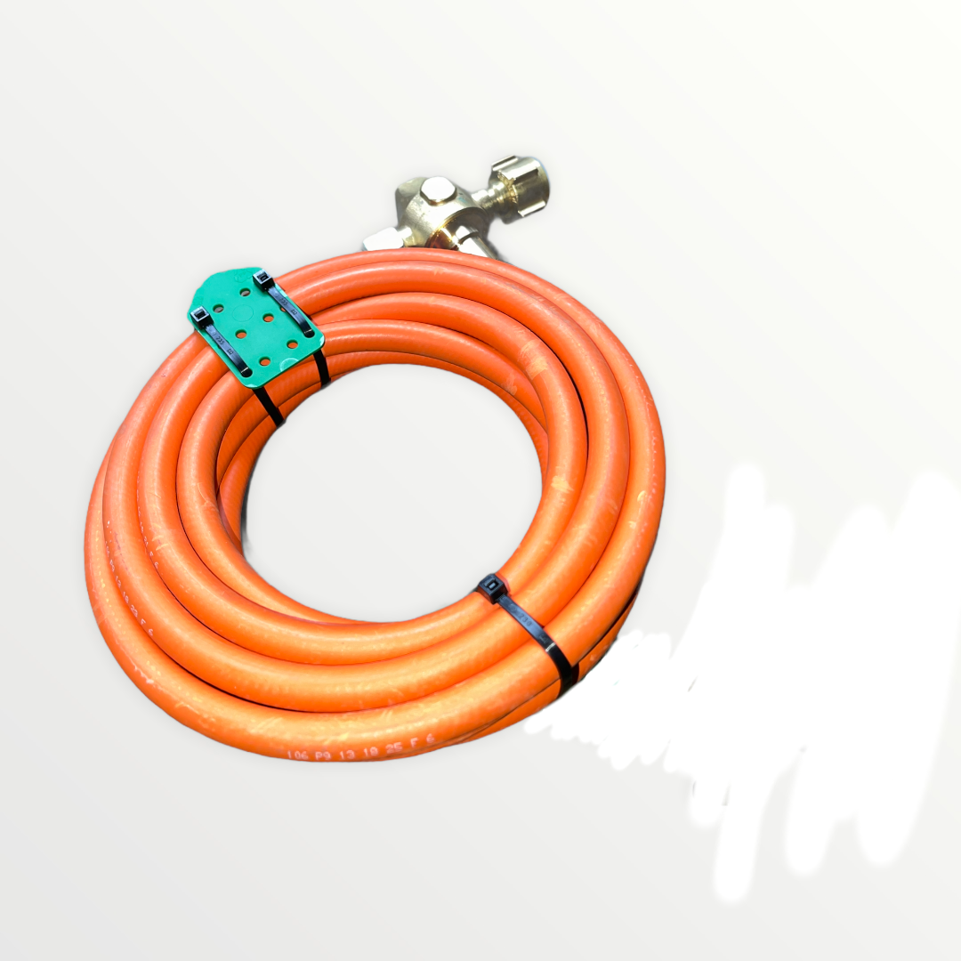 PERKEO 5 m Schlauch M10 Linksgewinde mit Regler für 11 kg Flaschen.
